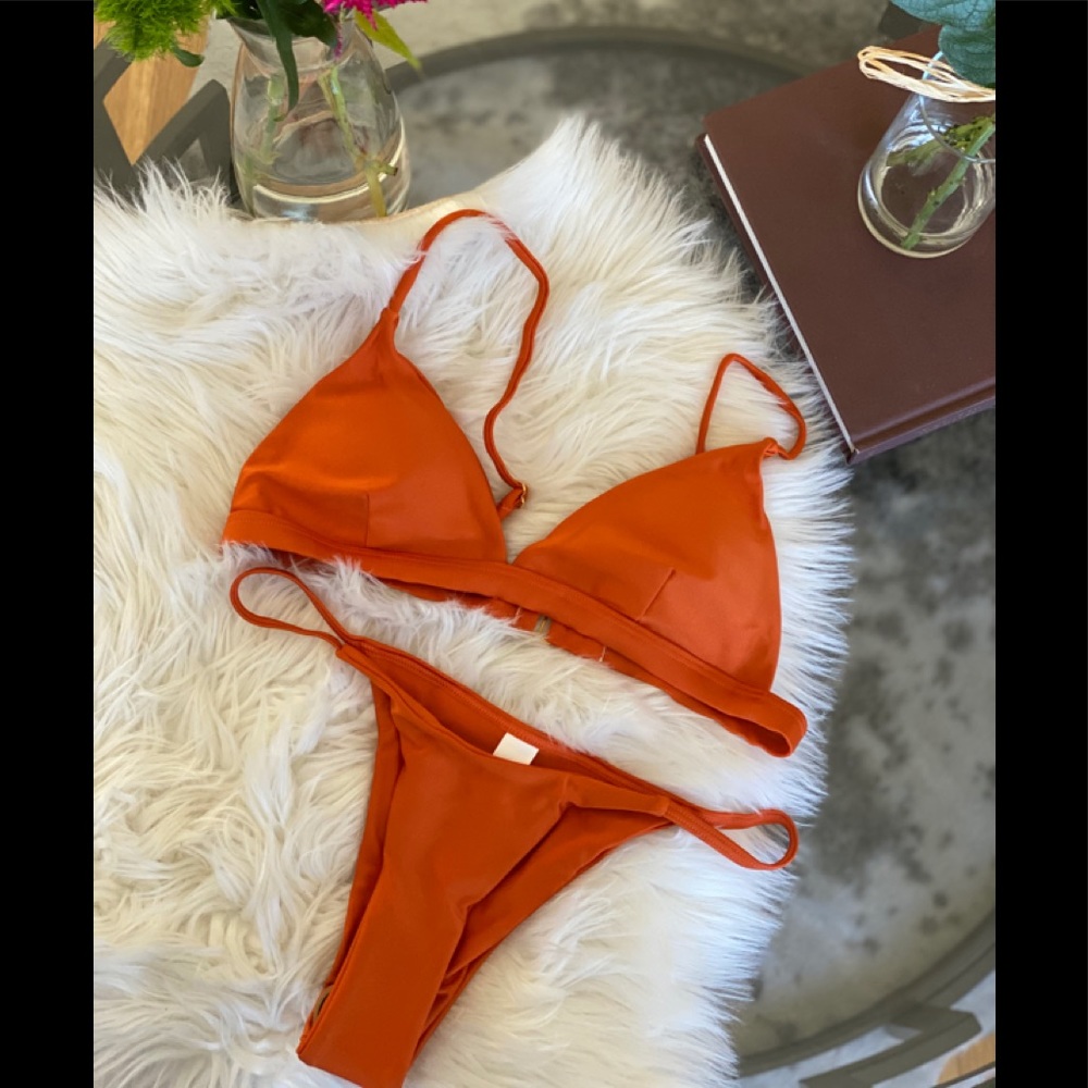 Sexy 🔥 Fire Orange Triangle Brazilian Bikini